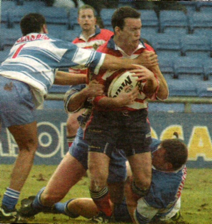 Mark Sibson is well held v Queensbury Jan 28th 2001.