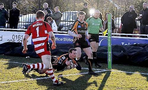 Paul O'Connor scores against Blackwood Bulldogs at Sedgley Park - March 7th 2010.