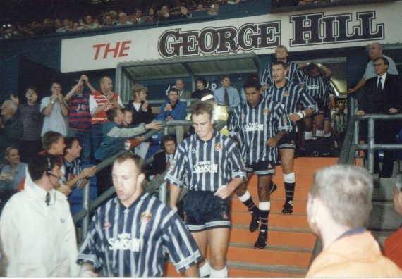 David Jones, Howard Hill, Ian Russell, Ian Gildart, Paul Atcheson and Afe Leuila take the field v Adelaide - July 25th 1997.