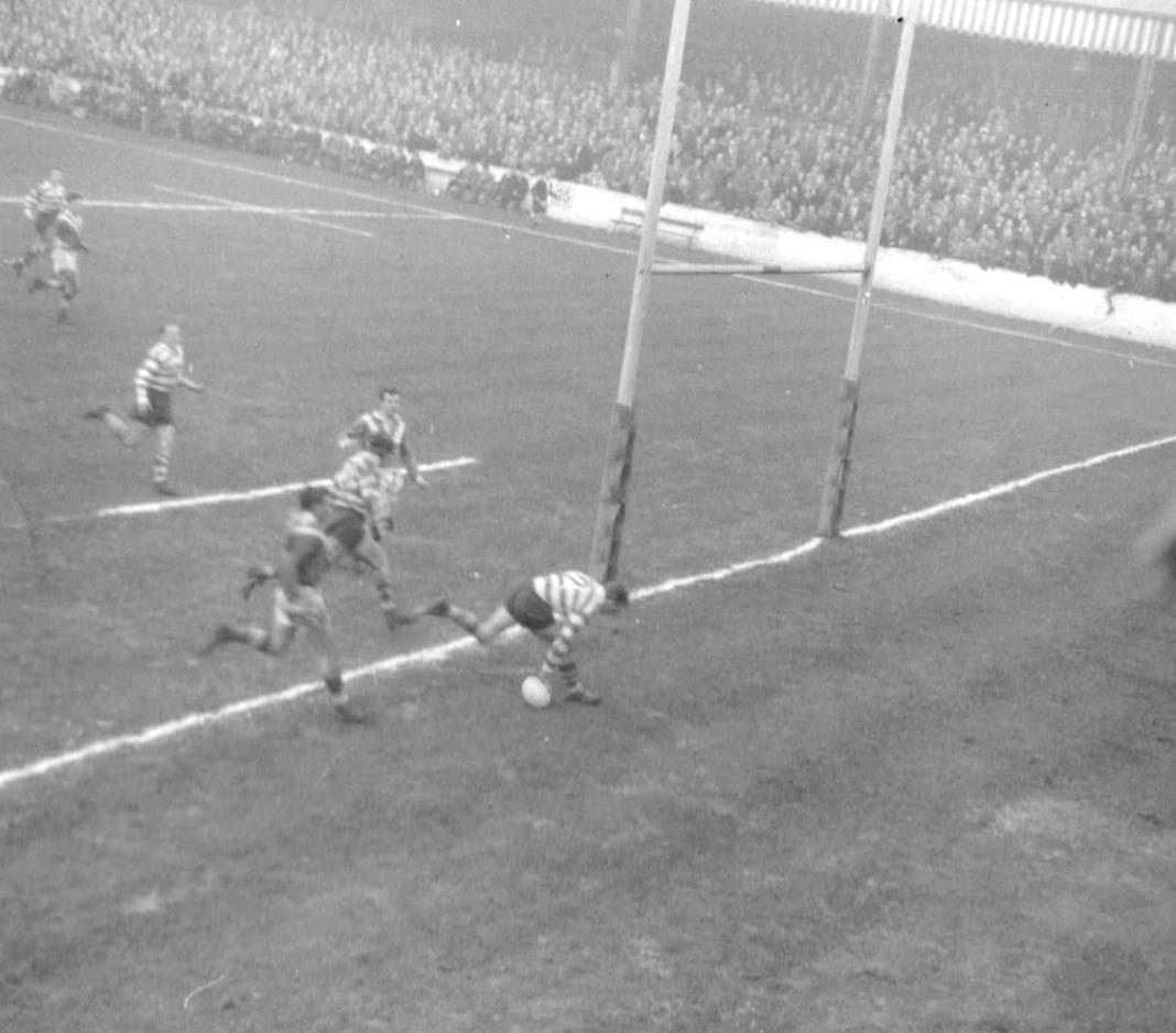 A try for Ike Southward on his debut - March 21st 1959.