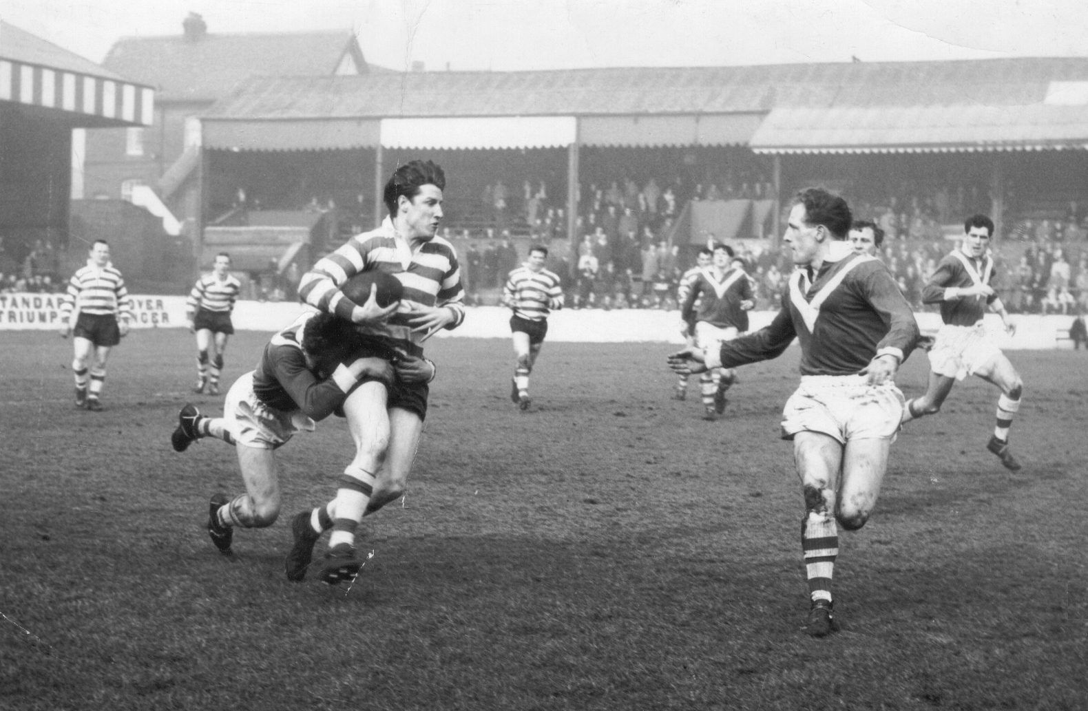 John Donovan is well tackled - March 21st 1964.