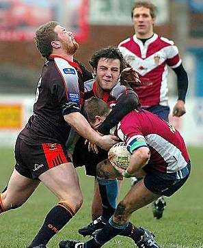 Wayne Kerr and Dave Allen on defence at Barrow - Feb 1st 2009.