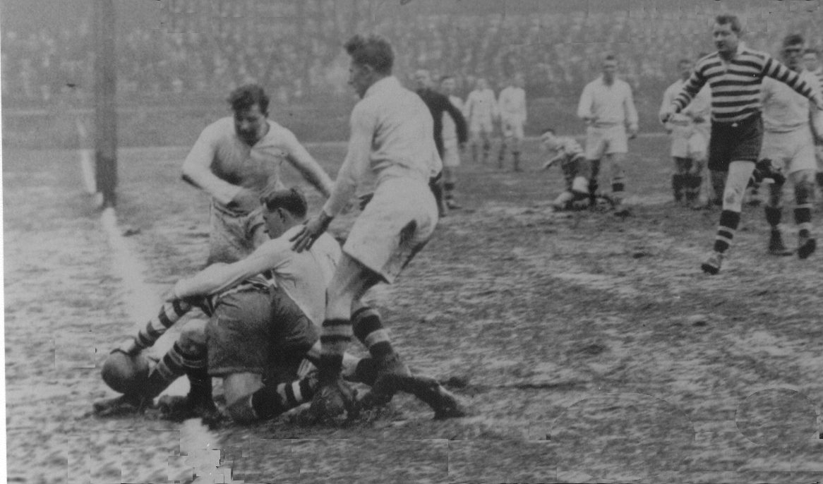 Almost! George Hesketh has a try disallowed with Herman Hilton in support - March 7th 1925.