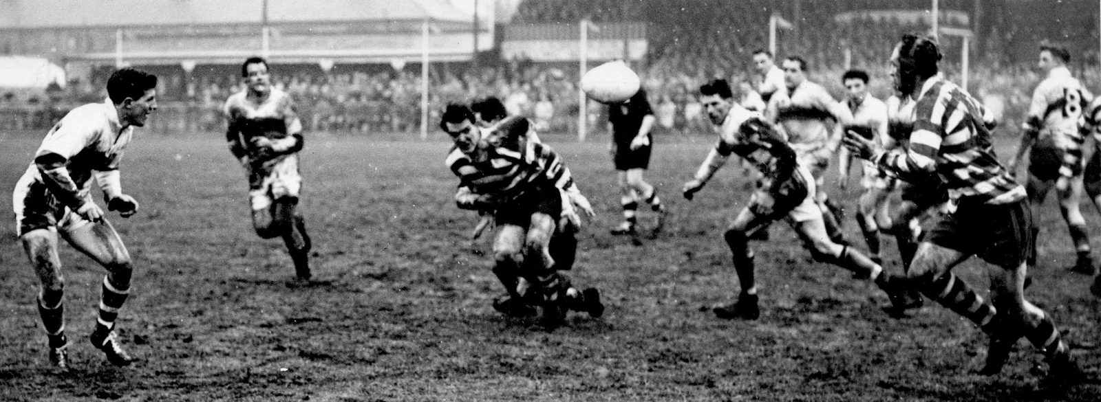 Daley passes to Winslade at Blackpool - Feb 22nd 1958.