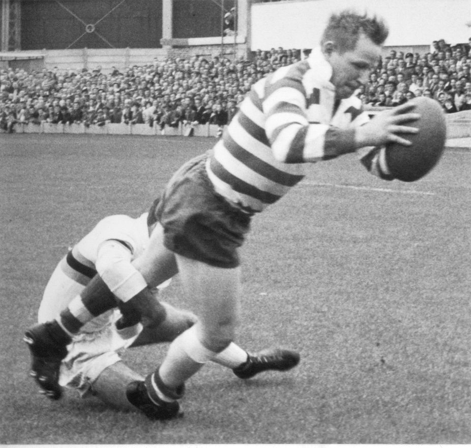 Frank Dyson scores a try at Blackpool - Sep 28th 1963.