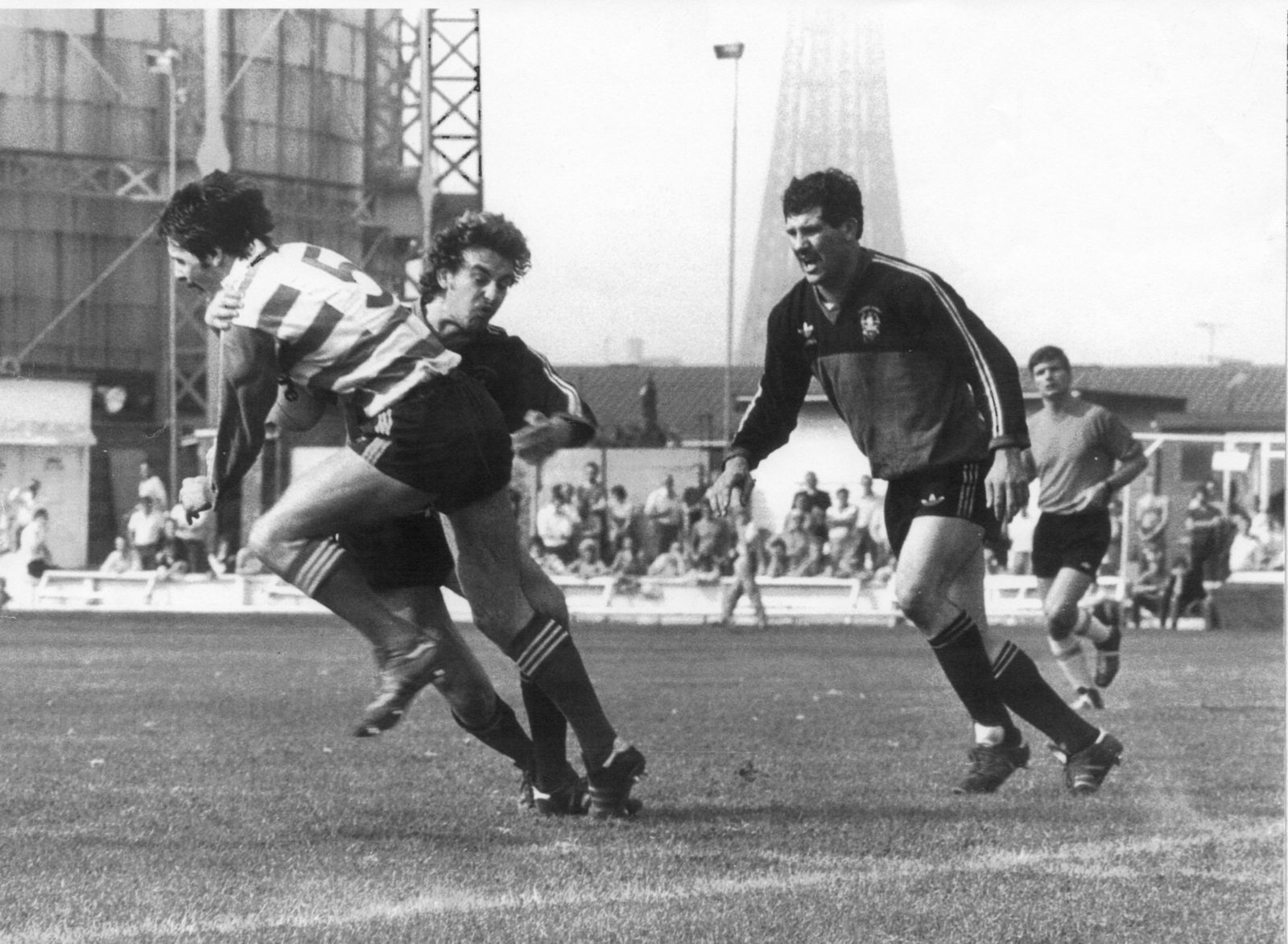 Brian Caffery is tackled at Blackpool - Sep 6th 1981.