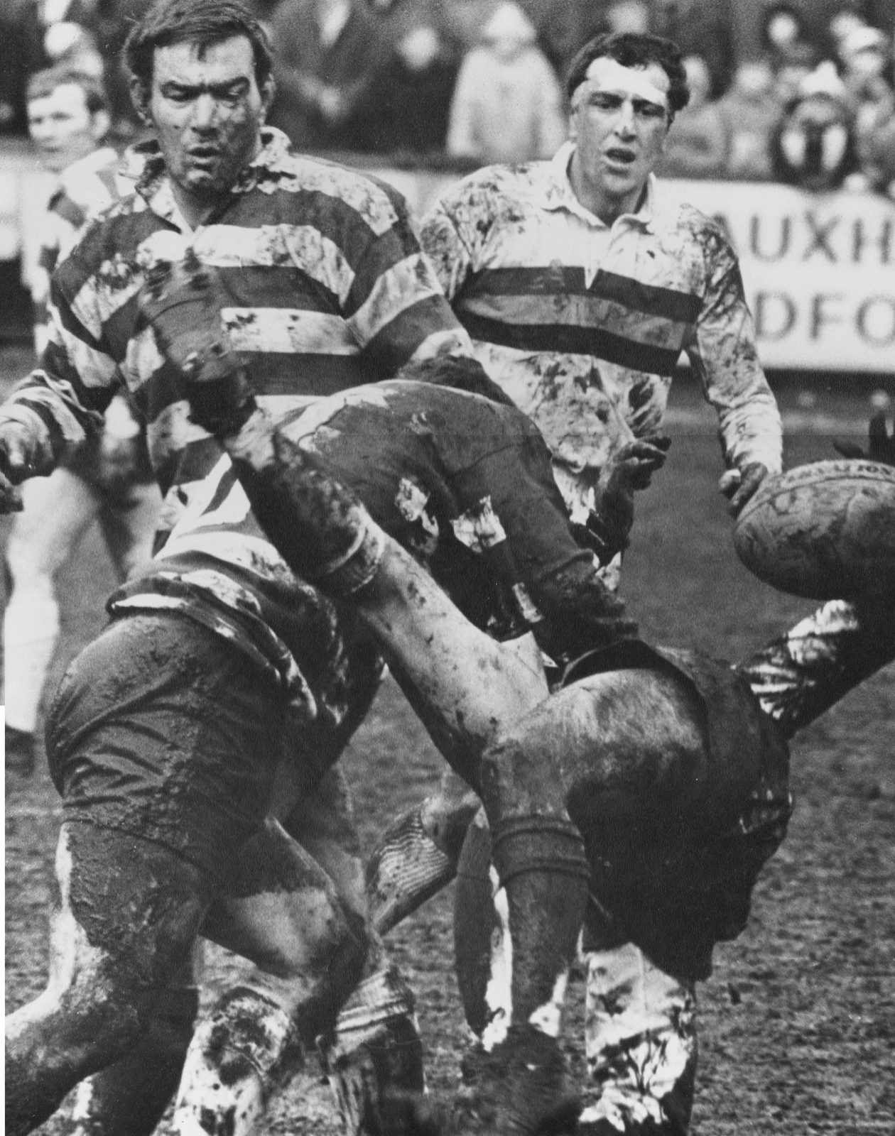 Bob Irving brings down a Bradford opponent - Feb 24th 1968.