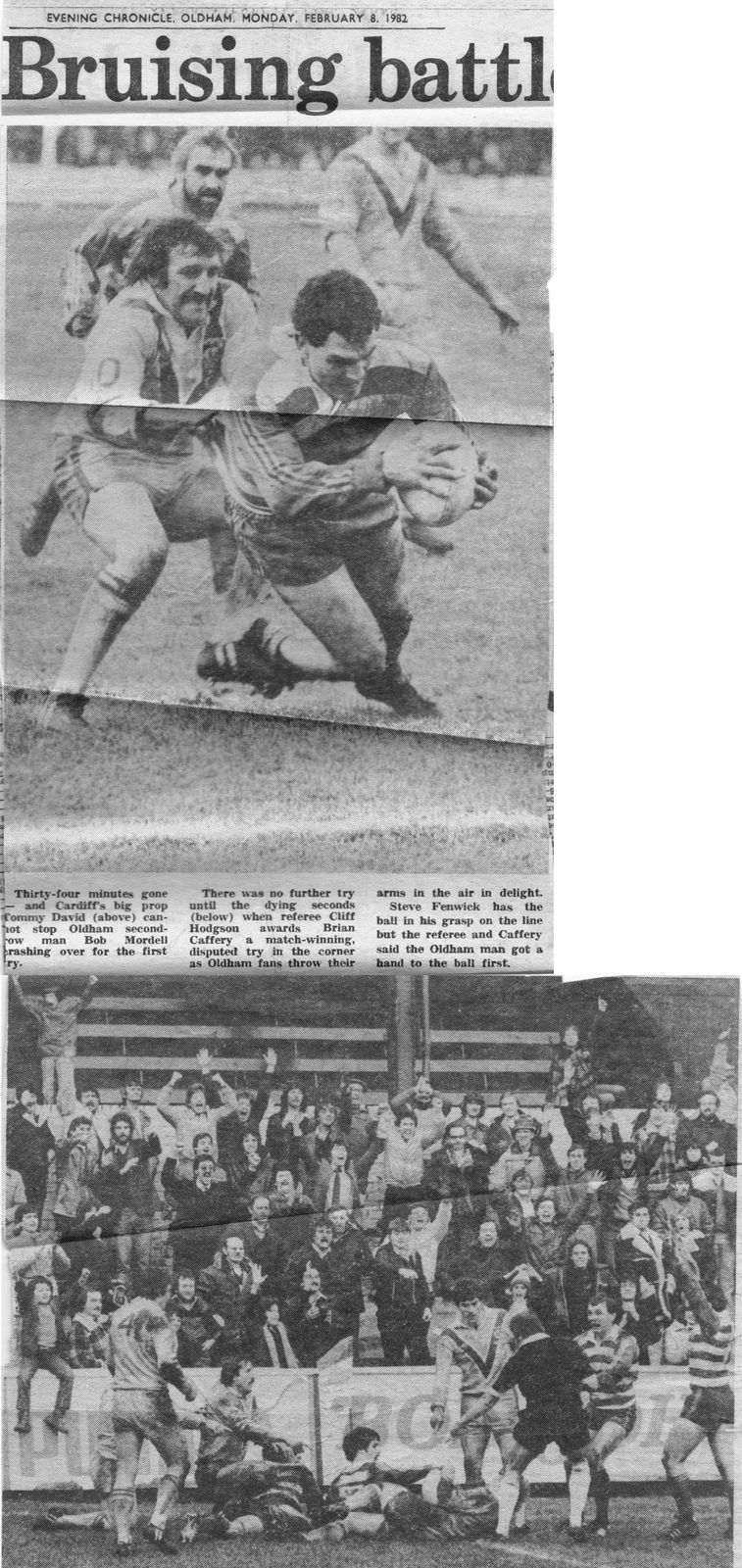 Oldham v Cardiff City Blue Dragons, 7 February 1982