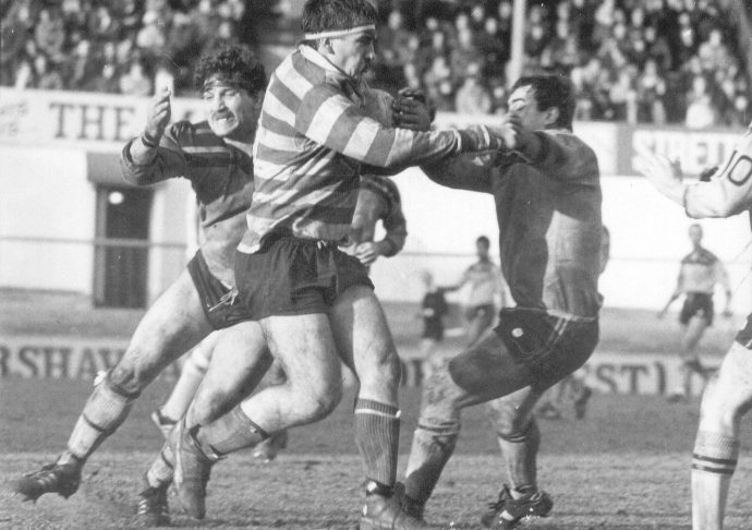 Wally Jones in action against Castleford at Boundary Park - Feb 17th 1985.