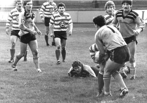 Action from Oldham v Castleford - Oct 20th 1985.