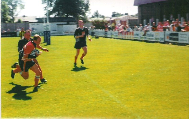 Keith Brennan goes in for a try - July 14th 2002.