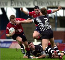 Jon Goddard, drags himself clear of the Chorley defence - Feb 1st 2004.