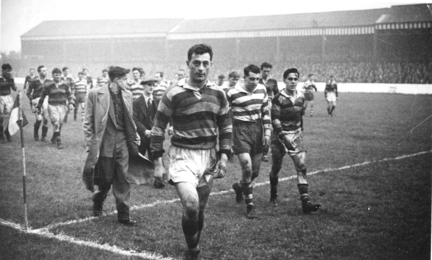 The players leave the field v Dewsbury Oct 10th 1953