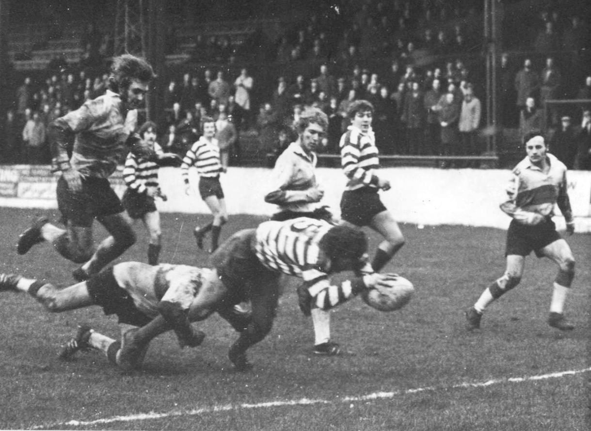 Arthur Daley dives over against Doncaster - March 4th 1972.