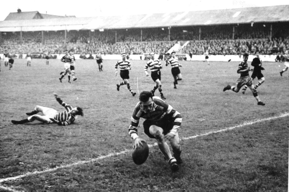 Terry O'Grady scores v Featherstone - Aug 23rd 1952.