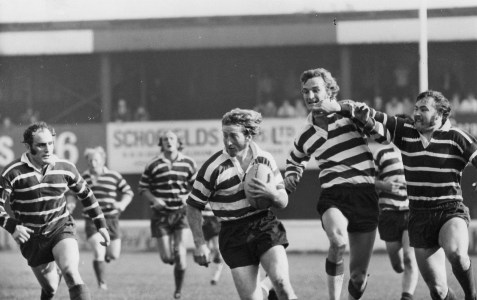 Martin Murphy breaks clear v Featherstone with Norman Hodgkinson in support - Nov 2nd 1971.
