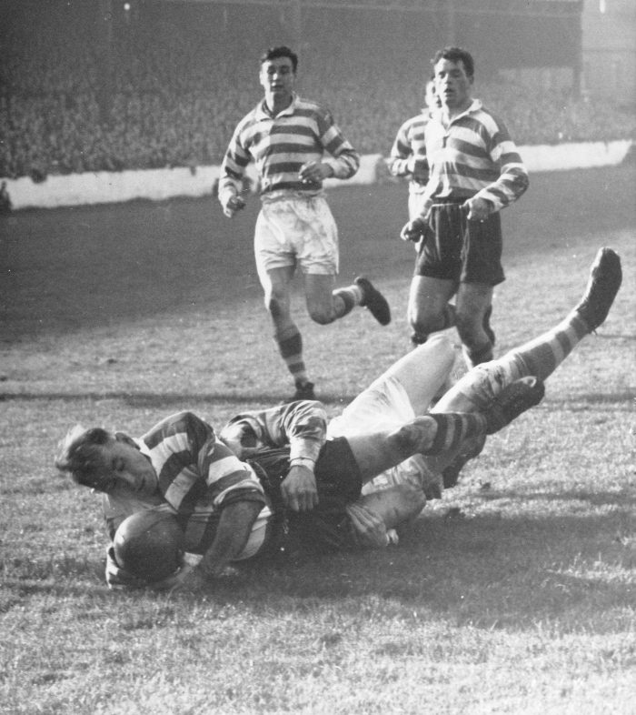 Frank Stirrup scores v Halifax - Oct 13th 1956.