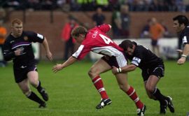 Jon Goddard finds it difficult to make progress v Halifax - June 24th 2005.