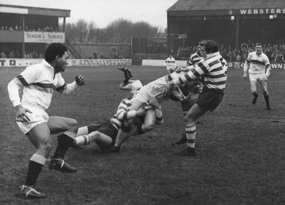 Joe Collins and Jim McCormack bring down their man - march 27th 1965.