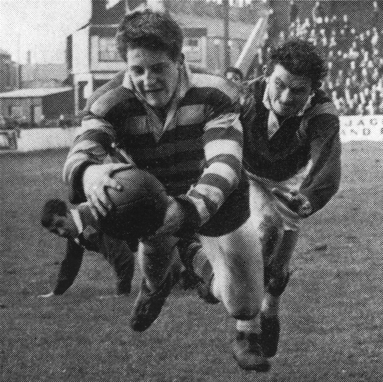 Bob Irving dives over for a try v Huddersfield - Oct 9th 1965.