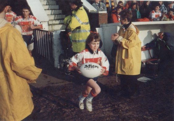 Steve Kerry leads out the team v Huddersfield - Feb 14th 1993.