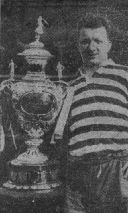 Herman Hilton with the Challenge Cup after victory over Hull KR - April 25th 1925.