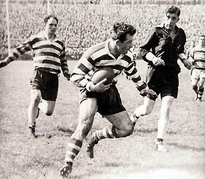 Dennis Ayres scores at Odsal - May 18th 1957.