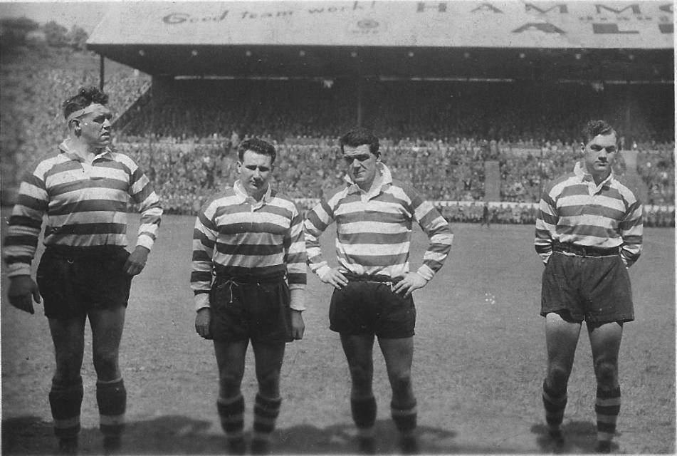 Jackson, Pitchford, Daley and Etty before the kick off at Odsal - May 18th 1957.