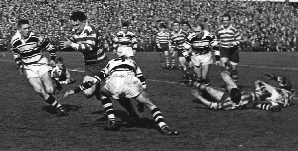 Geoff Robinson in the semi-final v Hull - April 9th 1960.