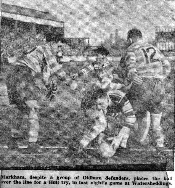 Oldham v Hull FC, 18 April 1955
