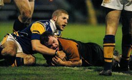 John Hough scores in the Barrie McDermott testimonial game - Jan 21st 2005.