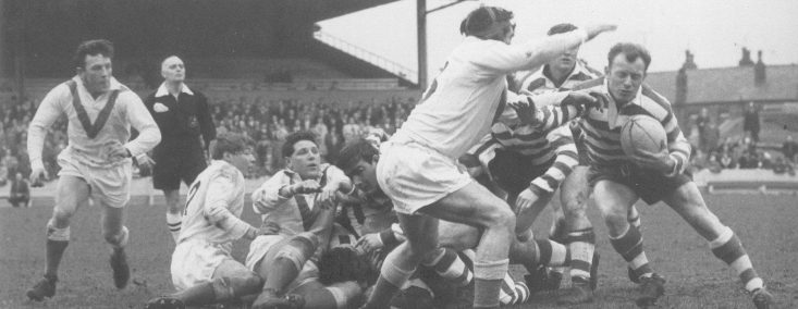 Jack Pycroft breaks from the scrum at Leigh - April 27th 1964.