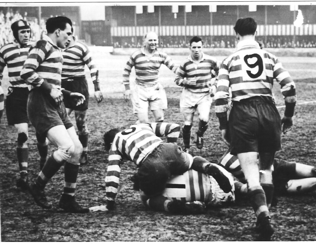 Stout defence from Oldham v Liverpool - March 3rd 1951.