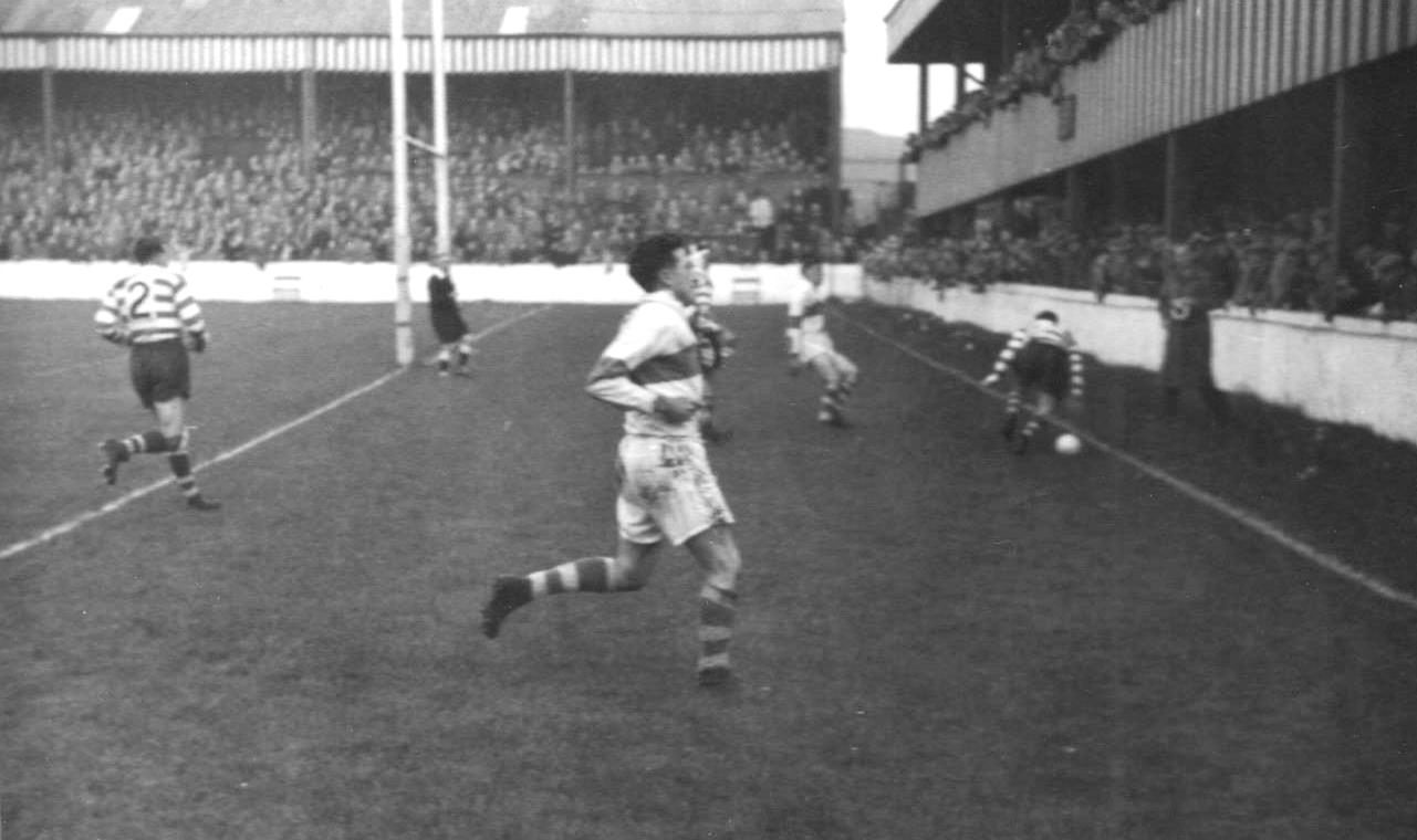A try for Frank Pitchford v Liverpool - Nov 12th 1955.