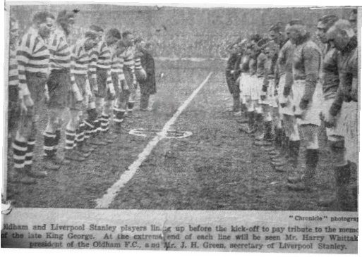 Oldham v Liverpool Stanley, 25 January 1936
