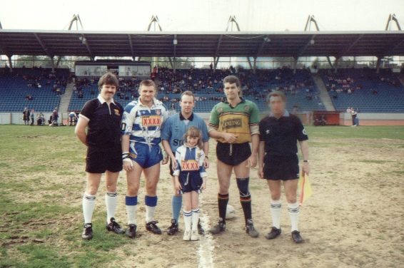 Pre-match preliminaries, London v Oldham at Crystal Palace - April 18th 1993.