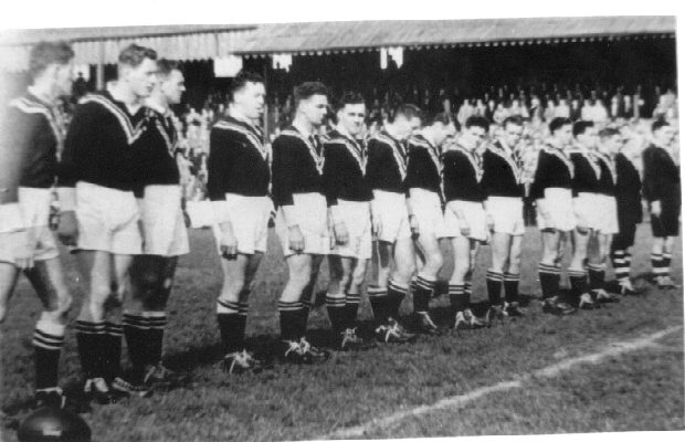 The Kiwis line up for the anthems Sep 29th 1951.