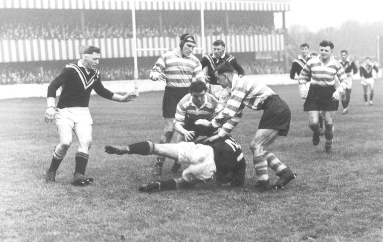 Daley and Keith tackle Kilkelly - Oct 29th 1955.