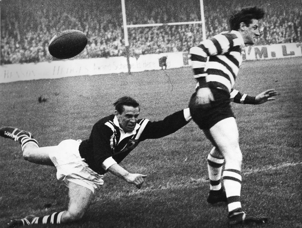 The ball eludes John Donovan and Brian Langton - Aug 31st 1965.