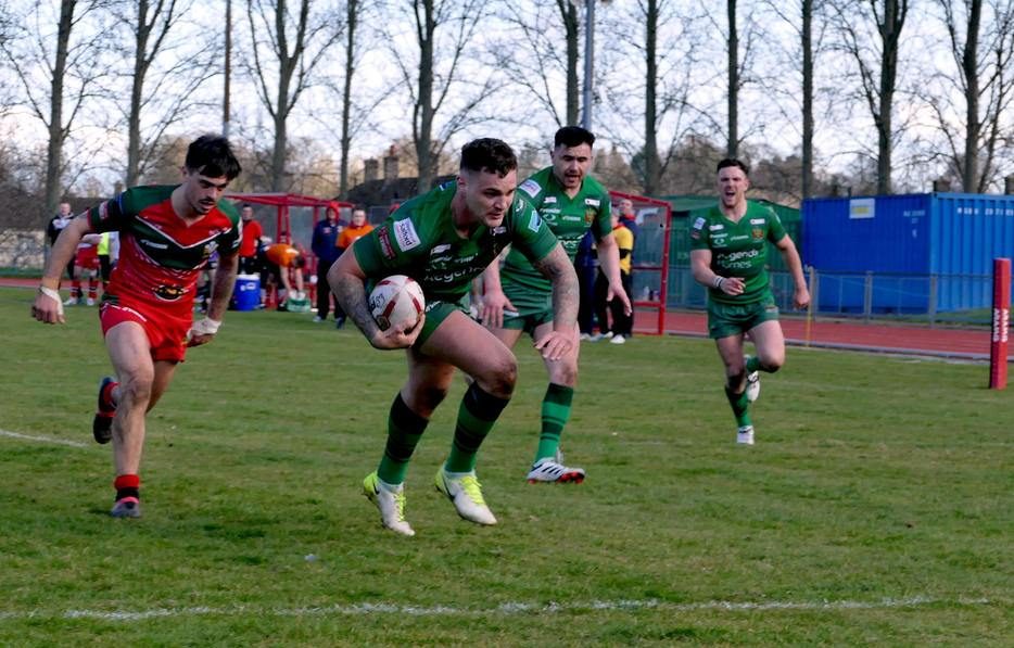 A try for Danny Bridge at North Wales - March 25th 2018.
