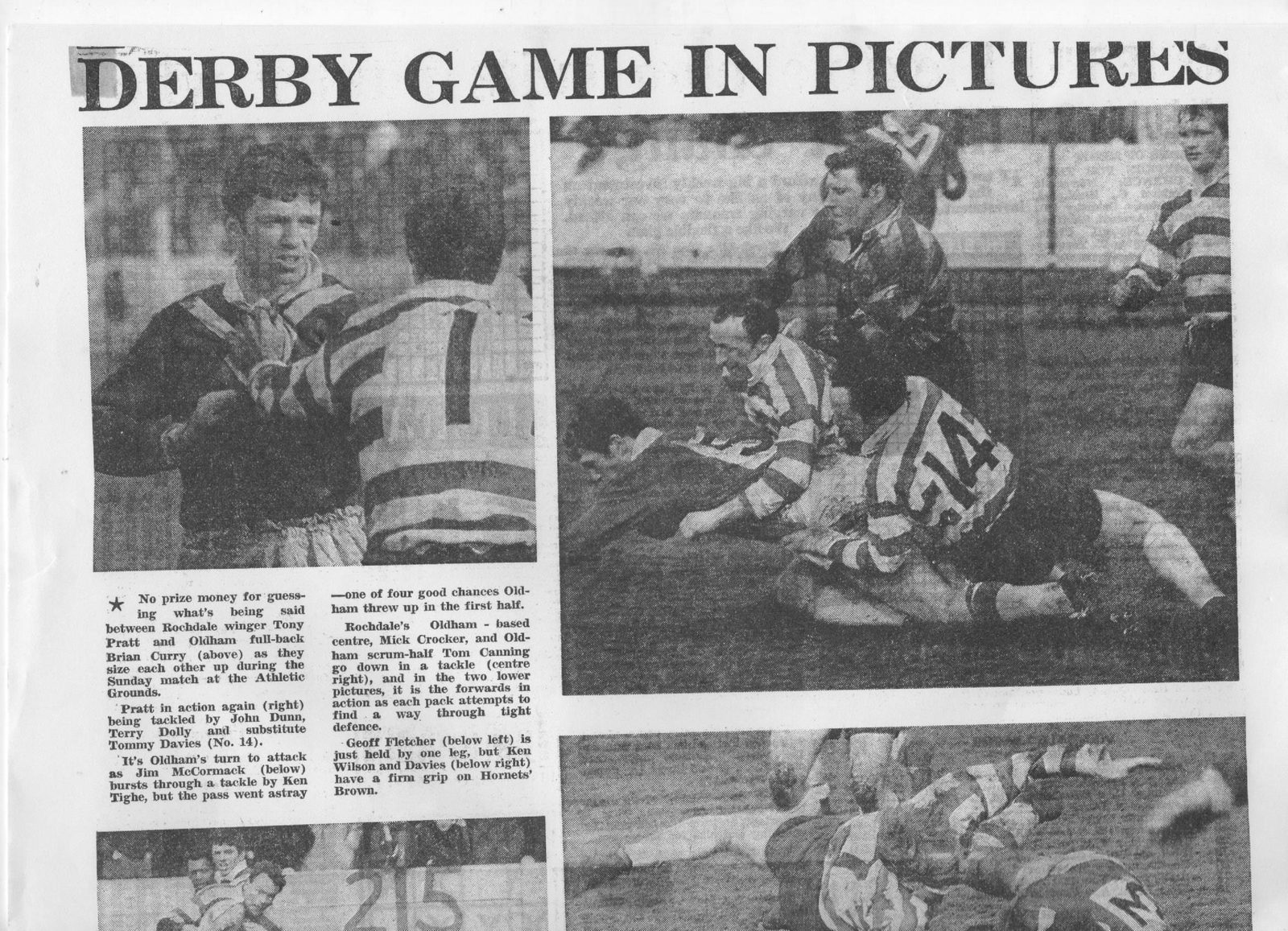 Rochdale Hornets v Oldham, 3 March 1968