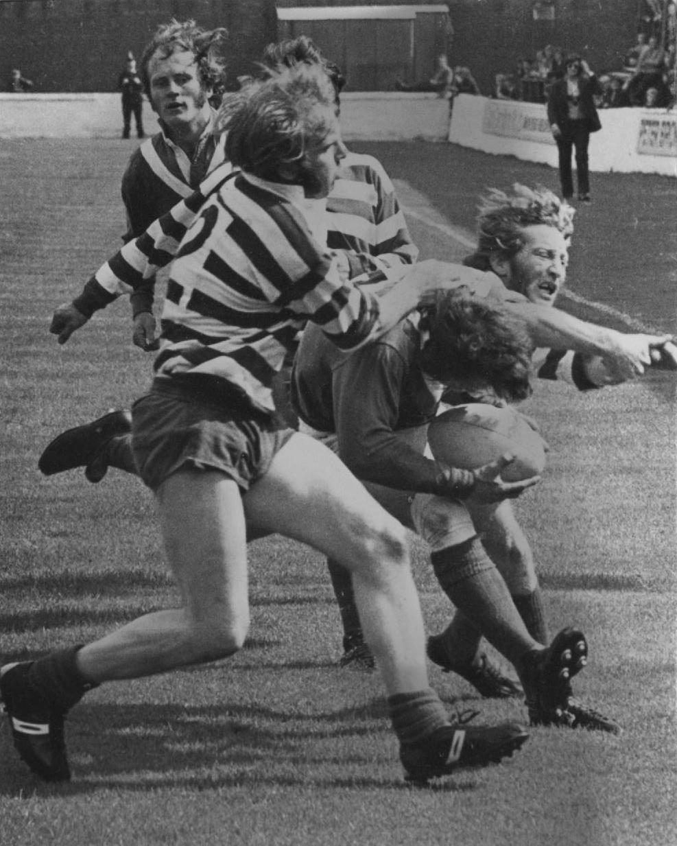 Bill Churm and Martin Murphy end a Rochdale attack - Aug 12th 1972.