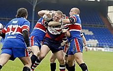 Luke Menzies in action against Rochdale - April 27th 2008..