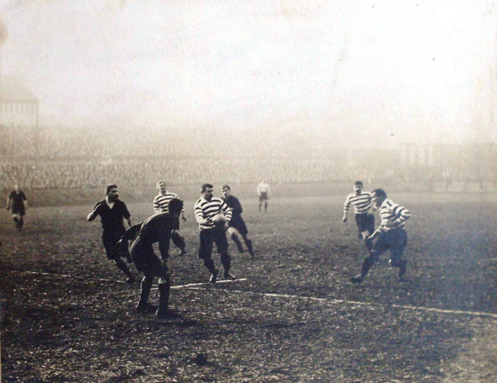 Jim Lomas in action on his Oldham debut against Runcorn - Feb 11th 1911.