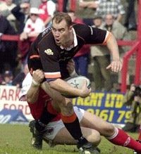 Dane Morgan in action v Salford - April 13th 2003.