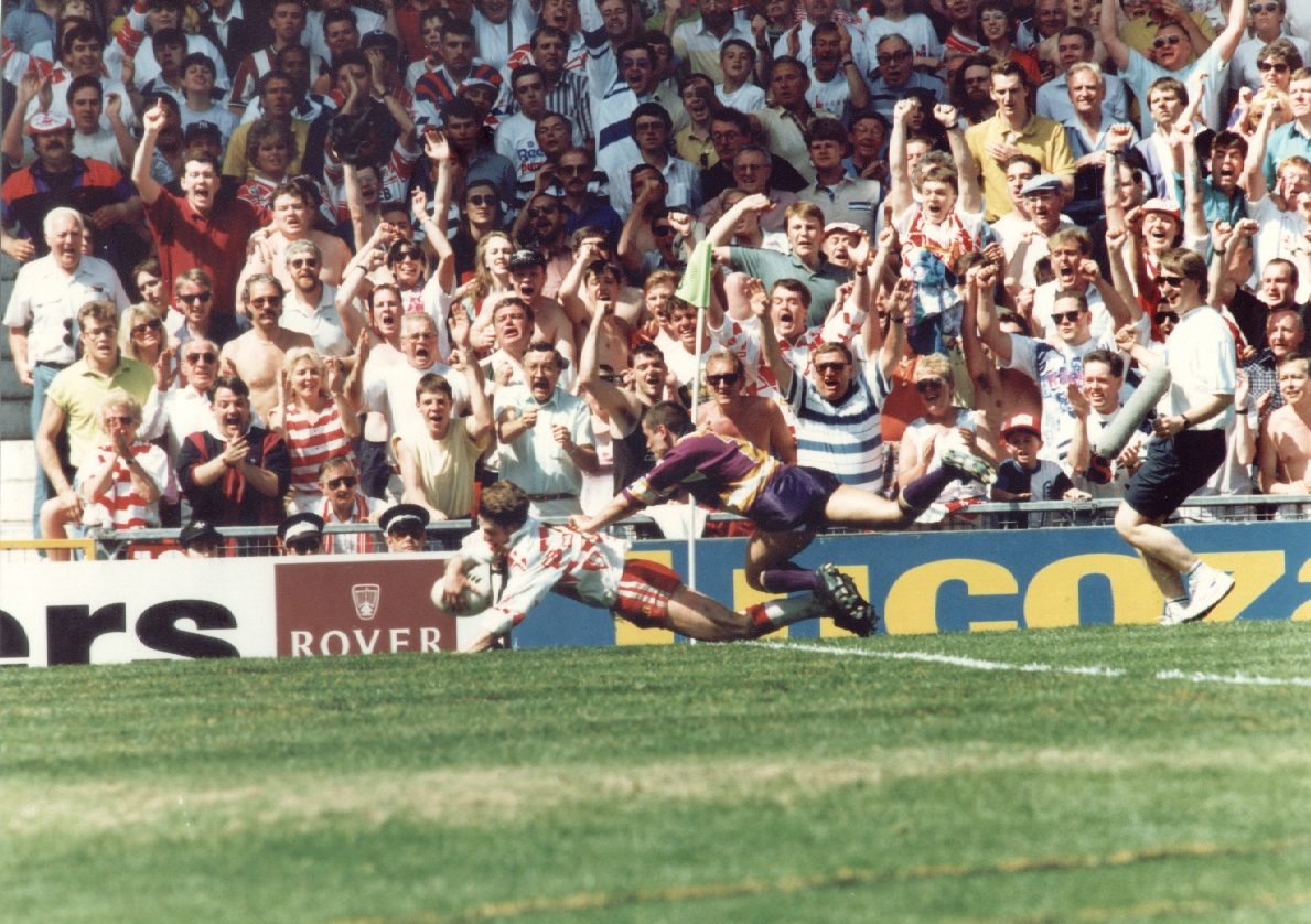 Scott Ranson scores a beauty at Old Trafford v Sheffield - May 17th 1992.