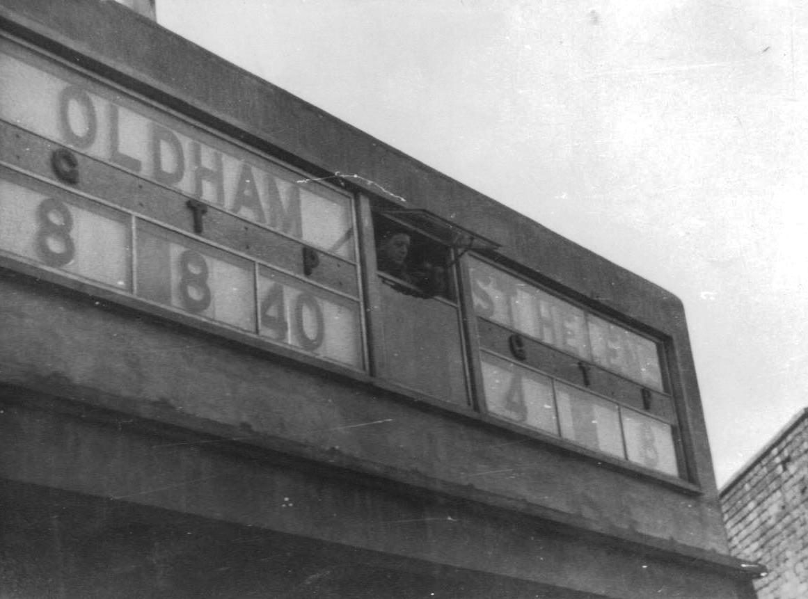 Scoreboard at the end of the match - April 14th 1956.