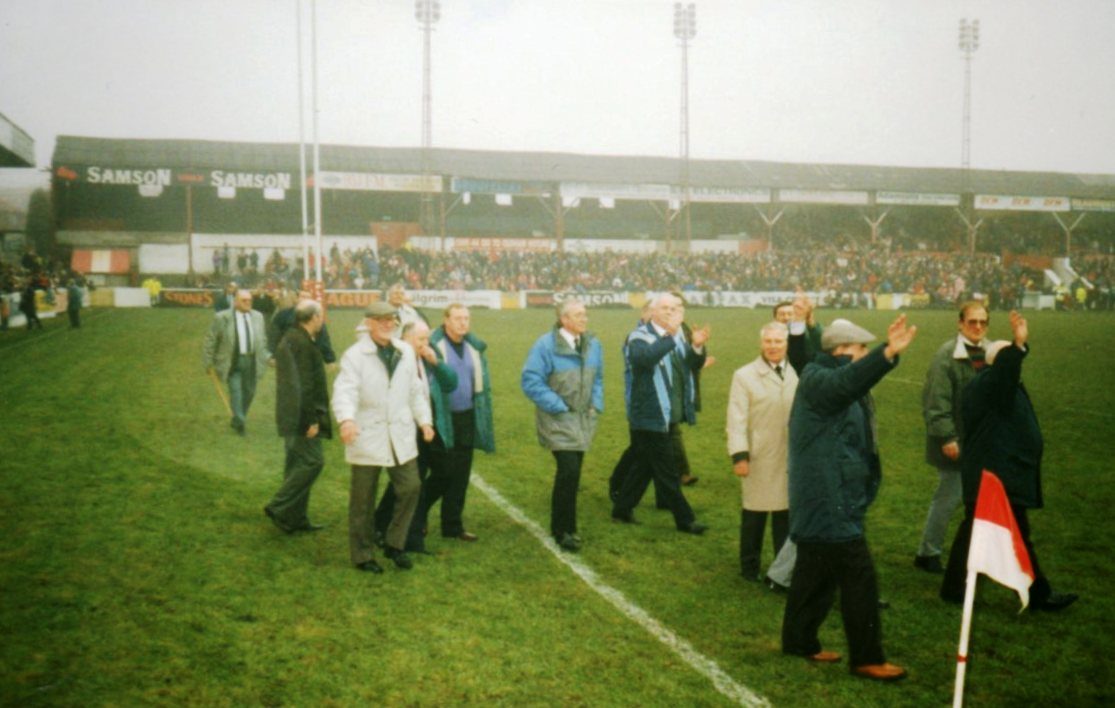 Parade of ex-players. Last match at Watersheddings - Jan 19th 1997.