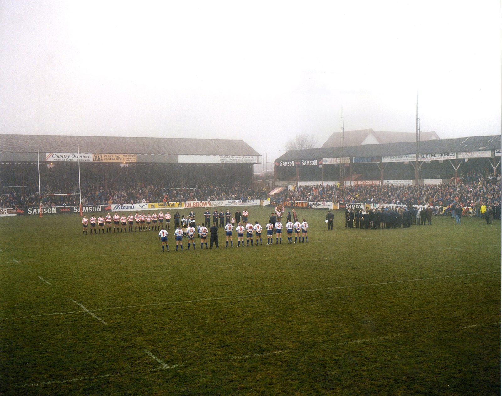 Pre-match line up. Last match at Watersheddings - Jan 19th 1997.