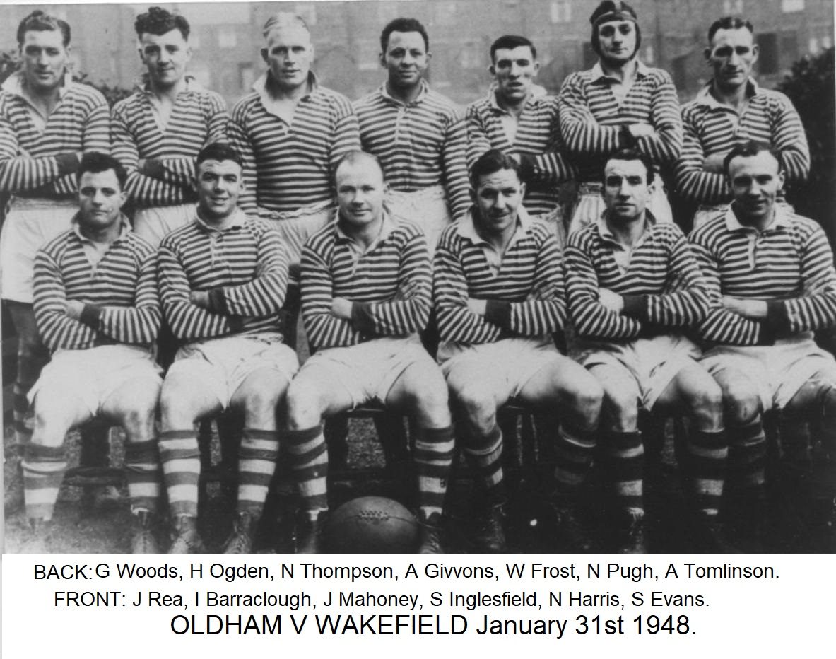 Oldham team v Wakefield January 31st 1948.